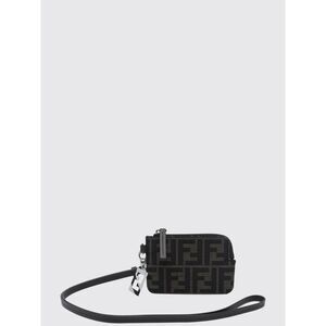 Fendi Men Fendi Ff Jacquard Fabric Card Holder With Removable Strap